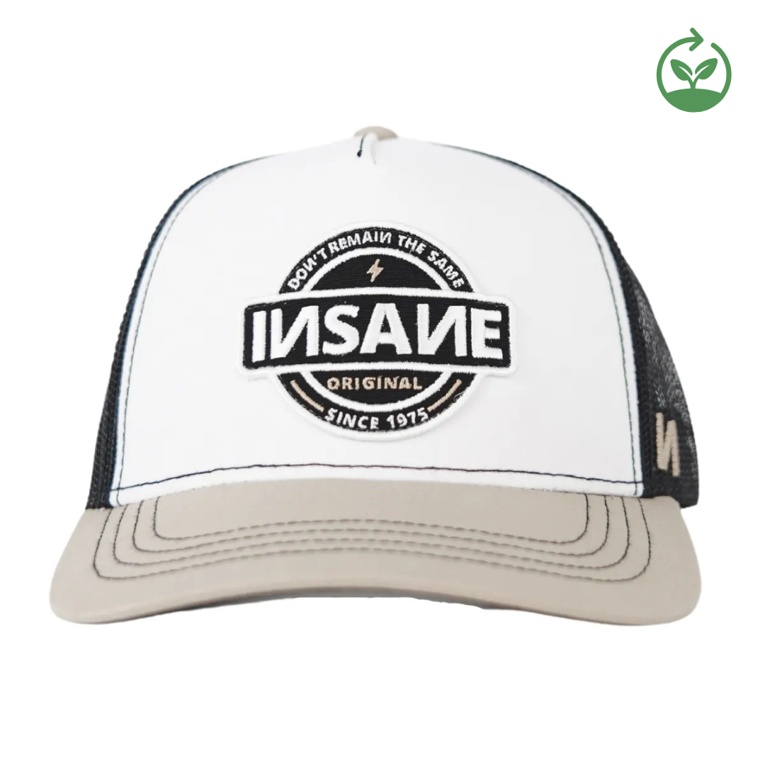 GORRA INSANE TRUCKER ORIGINAL BEIGE & WHITE