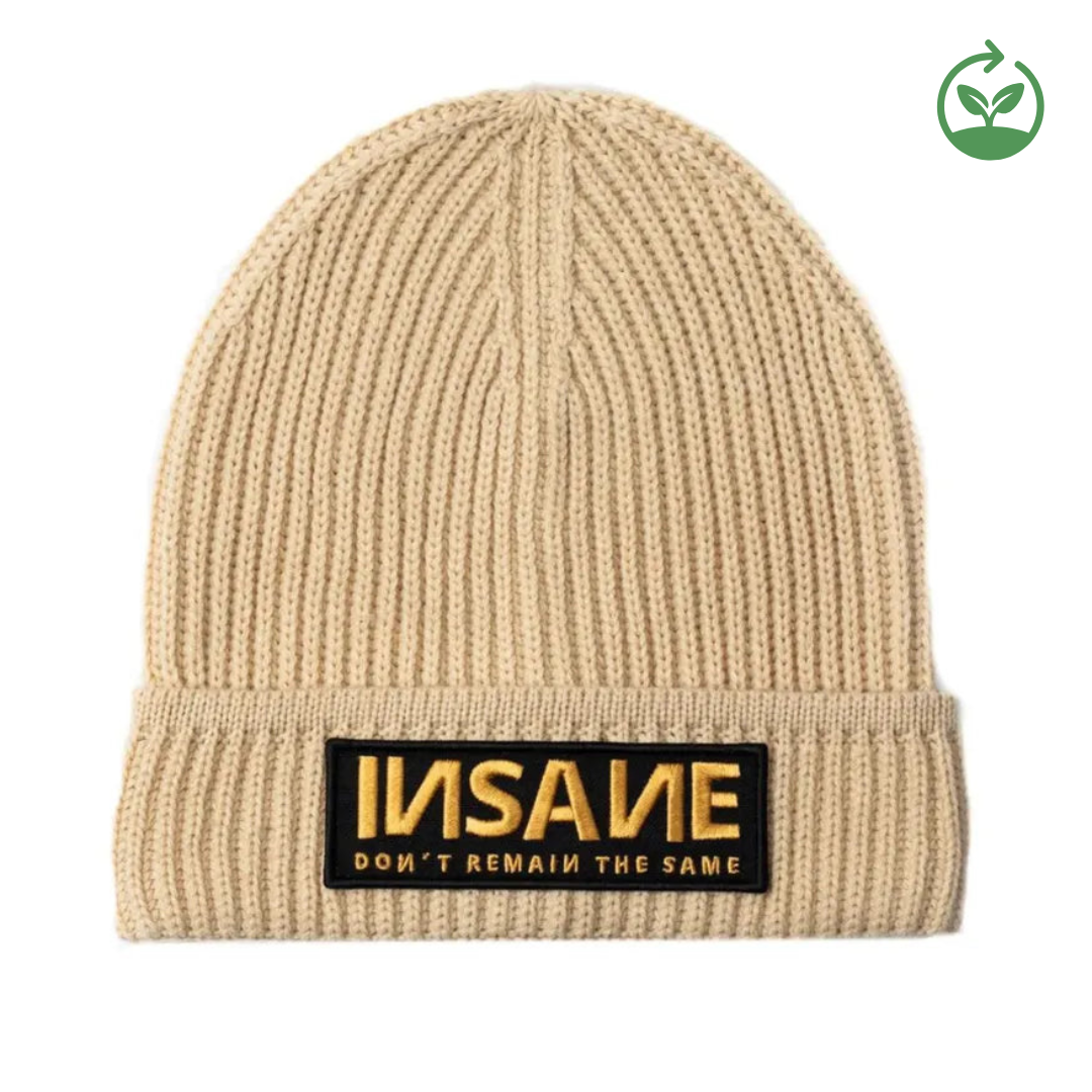 BEANIE BEIGE PACTH INSANE GOLD