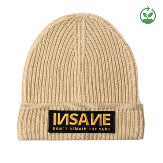 BEANIE BEIGE PACTH INSANE