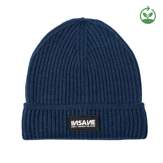 NAVY BLUE LABEL PATCH BEANIE INSANE